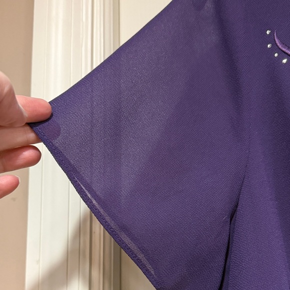 Karin Stevens Women's Petite Elegant Purple Dress - Picture 3 of 11